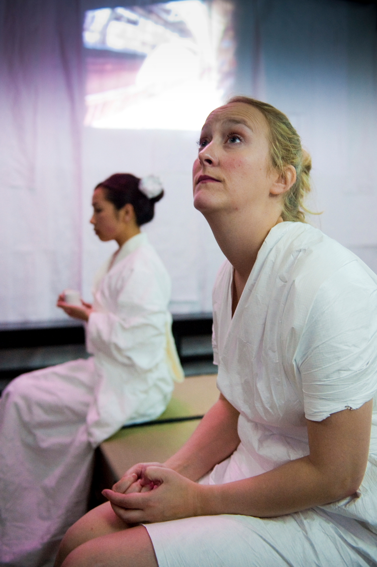 David Leddy's 'White Tea' - Alisa Anderson (left) as Tomoko and Gabriel Quigley as Naomi (photo Tim Morozzo)