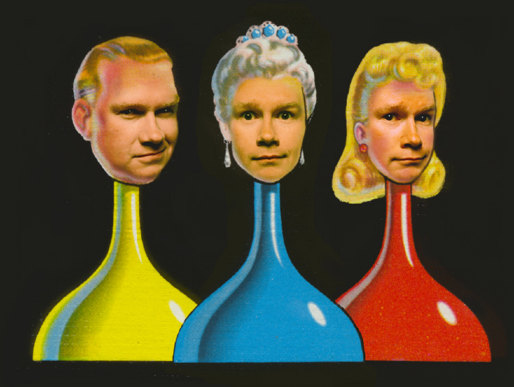 David Leddy as Cluedo characters. On The Edge. Image: Niall Walker