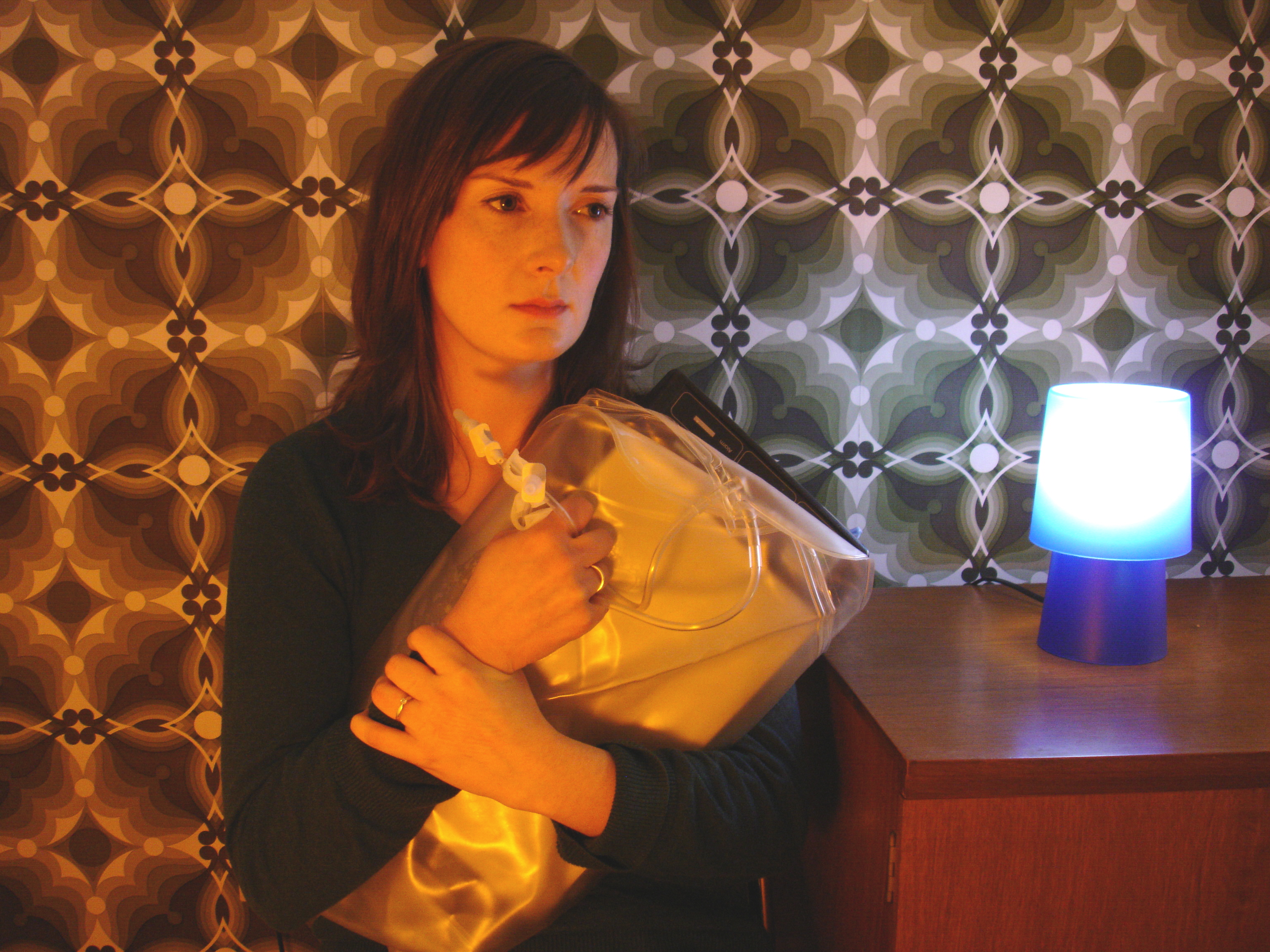 Home Hindrance - Clare Yuille in the bedroom wth dialysis equipment. Photo: David Leddy